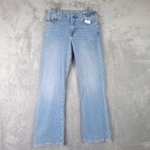 Frame Womens Le Crop Mini Boot Cut Jeans Blue Stretch Light Wash Mid Rise 28 New